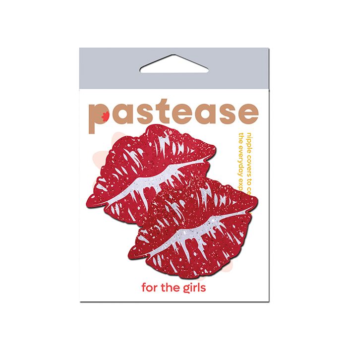 Pastease Premium Sparkle Kissing Lips - Red O/S