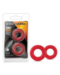 Blush Stay Hard Donut Rings - Red Pack of 2