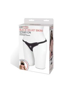 Lux Fetish Velvet Bikini Strap On - Black