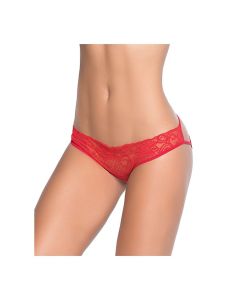 Lace Panty w/Back Cage Red